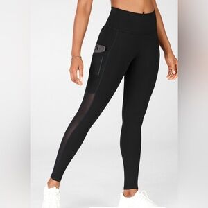Fabletics gray/teal Mesh Pocket Leggings
